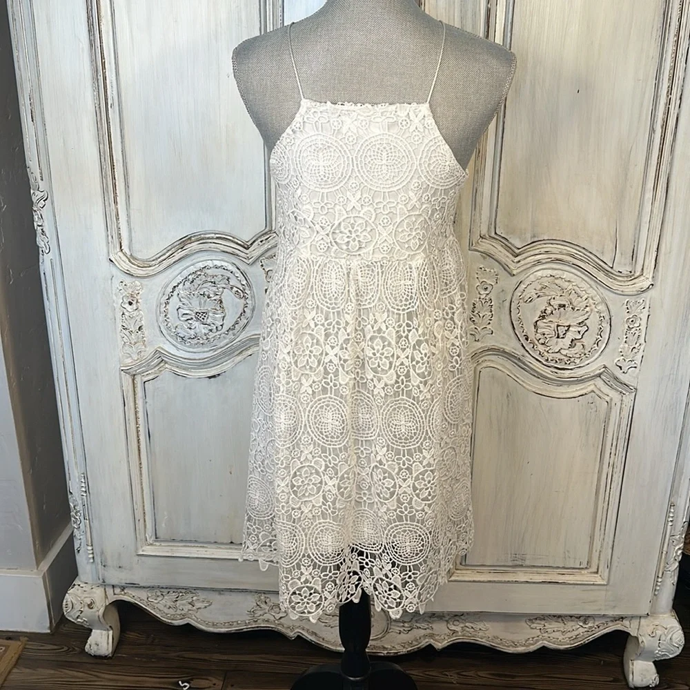 Audrey3+1 Lovely White Lace Empire Summer Dress CottageCore Feminine Victorian - Picture 6 of 9